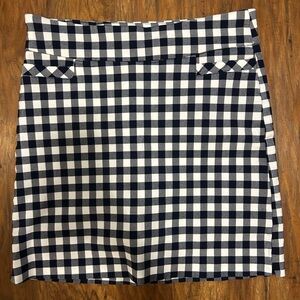 Plaid Mini Skirt in Navy Blue and White Women’s Size 10